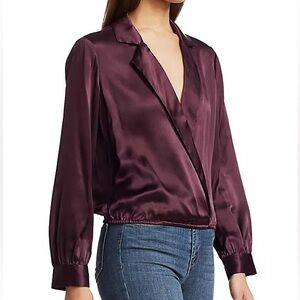 Cami‎ NYC The Kendall Silk Blouse Sz M Plum
